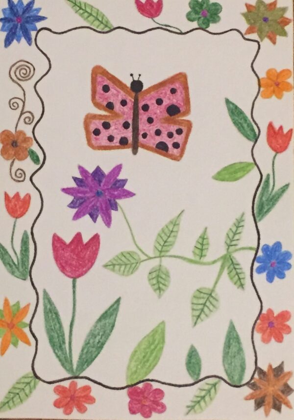 Carte les Fleurs et le papillon